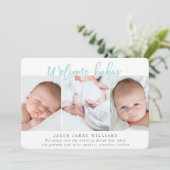 WILLKOMMEN BABY BLAUE ANKÜNDIGUNG (Stehend Vorderseite)