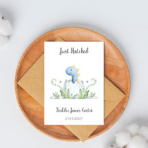 Willkommen Baby Boy Blue Dinosaur Karte