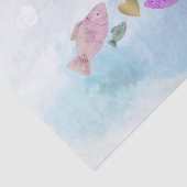 Willkommen Baby Dreamy Aquarell Fisch Familie Herz Seidenpapier (Ausschnitt)