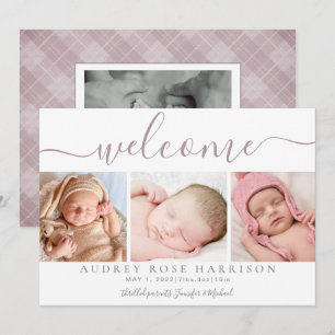 Willkommen Baby Foto Collage Geburt   Ankündigung