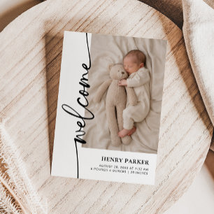 Willkommen Baby Foto Geburt Ankündigung