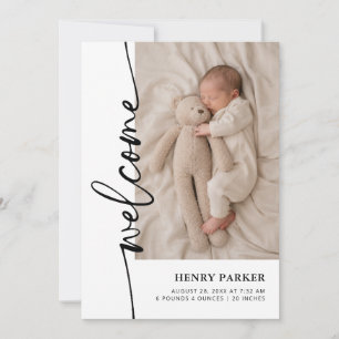 Willkommen Baby Foto Geburt Ankündigung