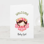 Willkommen Baby Mädchen Feiertagskarte (Vorderseite)