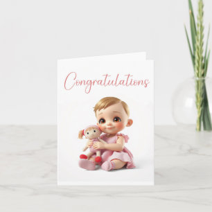 Willkommen Baby Mädchen Karte