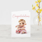Willkommen Baby Mädchen Karte (Gelbe Blume)