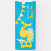 Willkommen Baby Name Boy Rubber Duck Baby Duck Dus Banner (Vertikal)