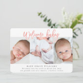 WILLKOMMEN BABY PINK ANKÜNDIGUNG (Stehend Vorderseite)