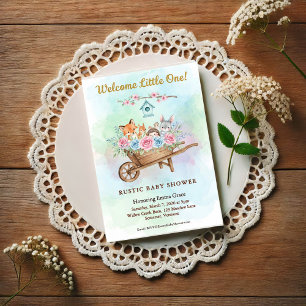 Willkommen Baby Schubkarre Baby Shower Postkarte