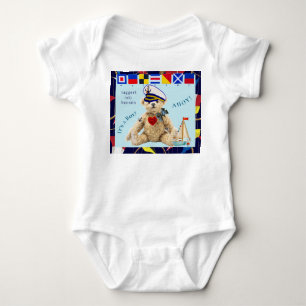 Willkommen Baby Segler Bär Bodysuit Strampler