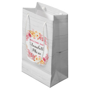 Willkommen Baby Shabby Chic Rustikale Blumen Baby- Kleine Geschenktüte