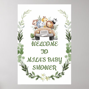 WILLKOMMEN BABY SHOWSIGN, SAFARI-ABENTEUER POSTER