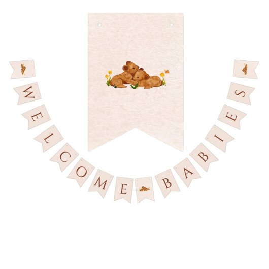 Willkommen Babys geschlechtsneutrale Zwillinge Ban Wimpelkette