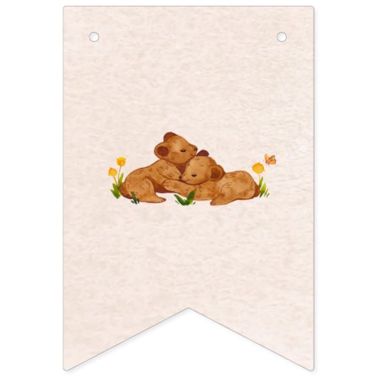 Willkommen Babys geschlechtsneutrale Zwillinge Ban Wimpelkette (Erste Fahne)