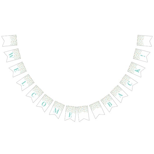 Willkommen Back Banner Türkis Gold Confetti (Alle)