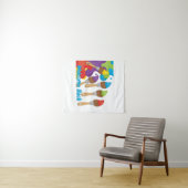 Willkommen Back Paintbrushs mit Primärfarben Wandteppich (Beispiel (Horizontal))