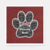 Willkommen Back Paw Print Dog Lover Tier Serviette (Vorderseite)