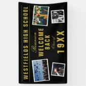 Willkommen Back School Wiedersehen Four Foto Colla Banner (Vertikal)