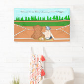 Willkommen Baseball Themed Baby Dusche Banner (Insitu)