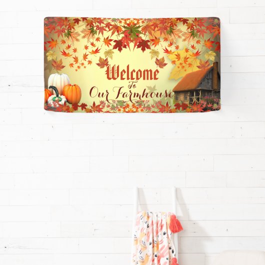Willkommen Bauernhof Pumpkin Patch Maple Verlass H Banner (InSitu)