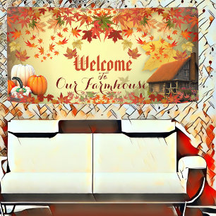 Willkommen Bauernhof Pumpkin Patch Maple Verlass H Banner