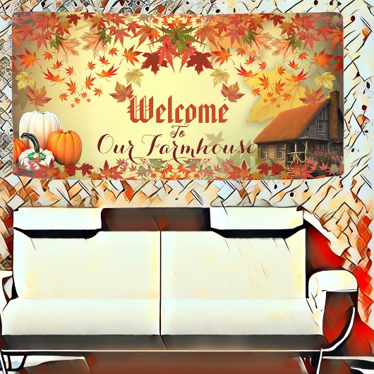 Willkommen Bauernhof Pumpkin Patch Maple Verlass H Banner