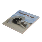 Willkommen Beach House Driftwood Foto Pazifischer Fliese (Seite)