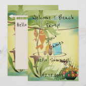 Willkommen! Beach Party Einladung (Vorne/Hinten)