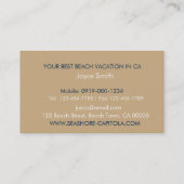WILLKOMMEN! Beach Sunset Beach House Vermietung Visitenkarte (Rückseite)