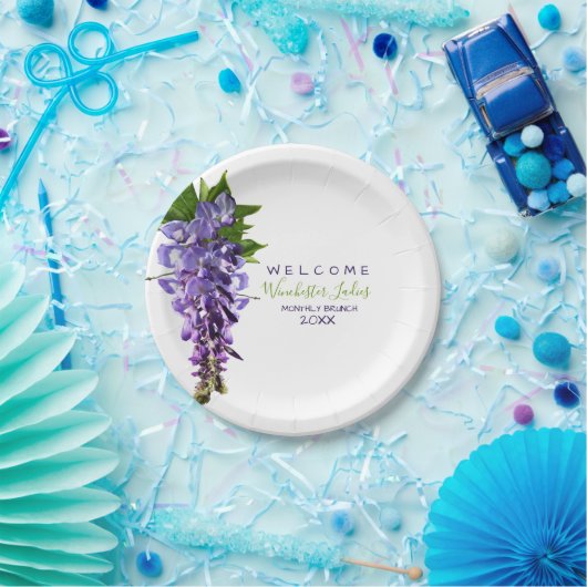 Willkommen Beautiful Wisteria Blume Individuelle N Pappteller (Party)