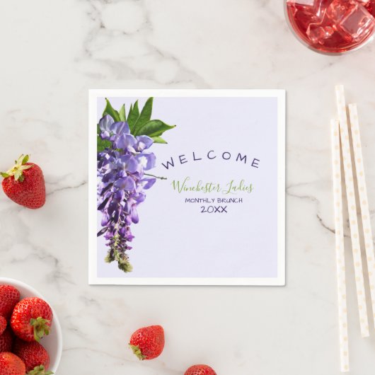 Willkommen Beautiful Wisteria Brunch Individuelle Serviette (Beispiel)