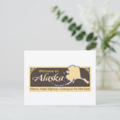 Willkommen bei Alaska - USA Road Sign Postkarte (Stehend Vorderseite)