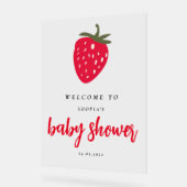 Willkommen bei Baby Shower mit Strawberry Acrylschild (Winkel)