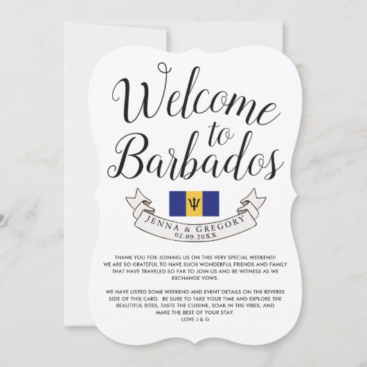 Willkommen bei Barbados | HOCHZEIT IN URLAUBSORT Einladung (Vorderseite)