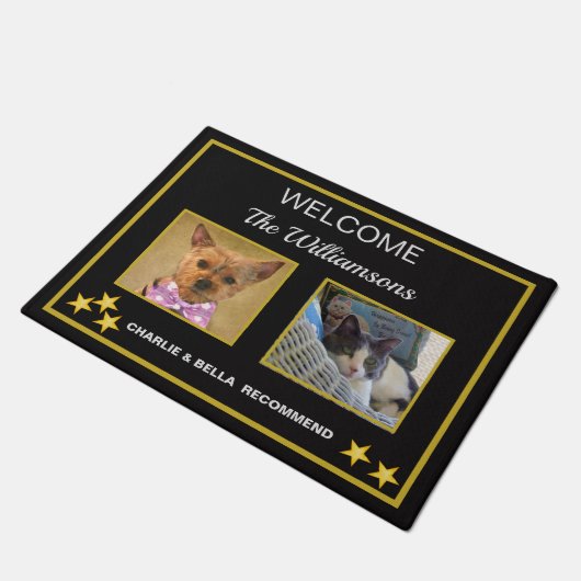Willkommen bei benutzerdefinierten Foto-Pets  Fußmatte (Schrägansicht)