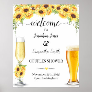 Willkommen bei bubbles and brews sunflowers Dusche Poster