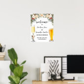 Willkommen bei Bubbles & Brews Winterlicher Paarba Poster (Heimbüro)