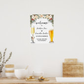 Willkommen bei Bubbles & Brews Winterlicher Paarba Poster (Küche)