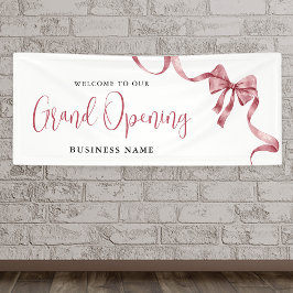 Willkommen bei Business Grand Opening Modern Ribbo Banner