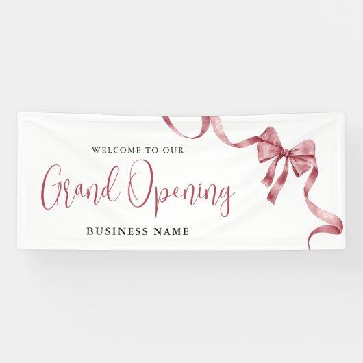 Willkommen bei Business Grand Opening Modern Ribbo Banner (Horizontal)