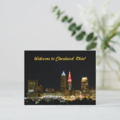 Willkommen bei Cleveland (Nacht) Postkarte (Stehend Vorderseite)