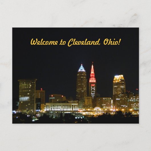 Willkommen bei Cleveland (Nacht) Postkarte (Vorderseite)