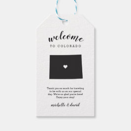 Willkommen bei COLORADO | Kalligraphische Hochzeit Geschenkanhänger