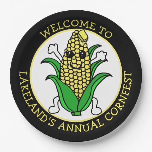 Willkommen bei Cornfest Personalisiert Pappteller (Vorderseite)