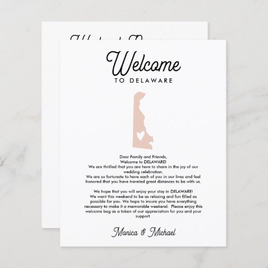 Willkommen bei DELAWARE Letter & Itinerary JEDE FA (Vorne/Hinten)