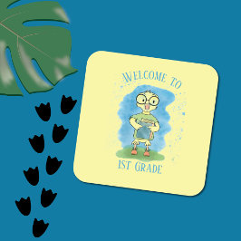 Willkommen bei den Aufklebern für die gelbe Ente d Quadratischer Aufkleber