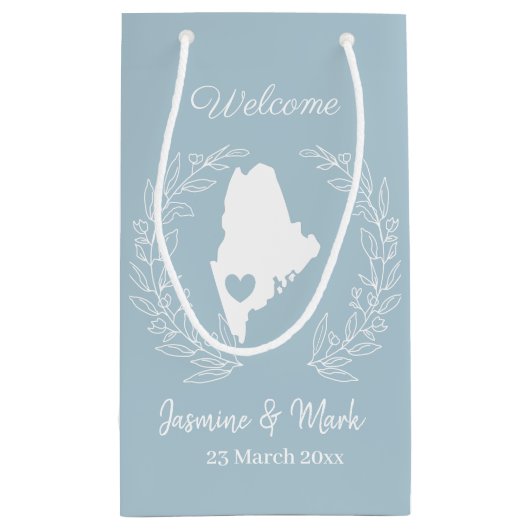 Willkommen bei den Maine-Gastgeschenke Hochzeiten Kleine Geschenktüte (Rückseite)