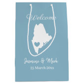 Willkommen bei den Maine-Gastgeschenke Hochzeiten Mittlere Geschenktüte (Vorderseite)