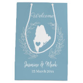 Willkommen bei den Maine-Gastgeschenke Hochzeiten Mittlere Geschenktüte (Rückseite)