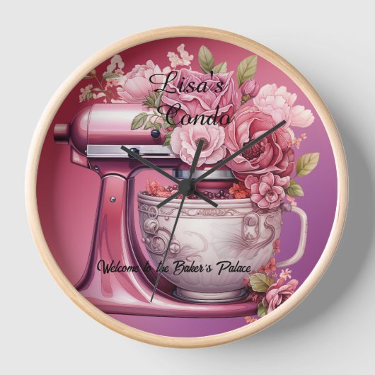 Willkommen bei den Rose des Baker's Palace Pink St Uhr (Vorderseite)