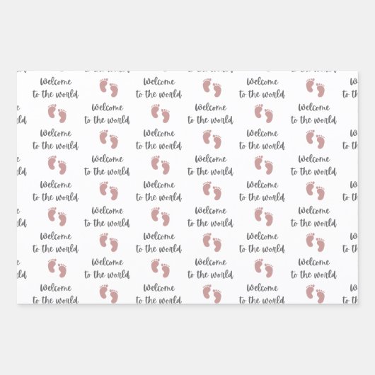 Willkommen bei den weltweiten Baby Packpapier Blät Geschenkpapier Set (Vorderseite 2)